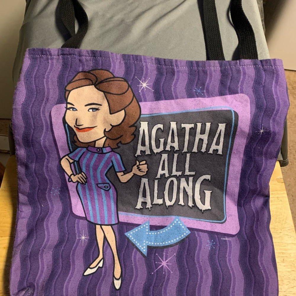 Agatha All Along Graphic Tote with Cartoon Design